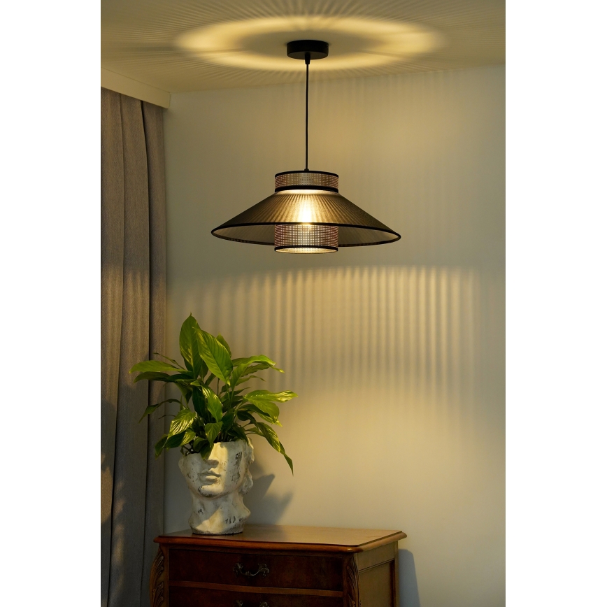 Duolla - Lestenec na vrvici RIO SHINY 1xE27/15W/230V pr. 45 cm črna/baker