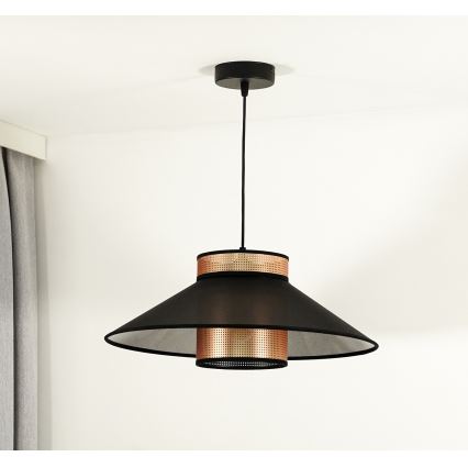 Duolla - Lestenec na vrvici RIO SHINY 1xE27/15W/230V pr. 45 cm črna/baker