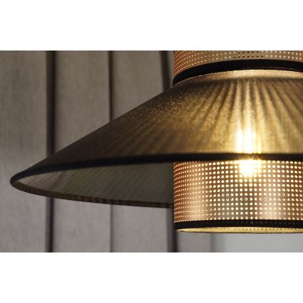 Duolla - Lestenec na vrvici RIO SHINY 1xE27/15W/230V pr. 45 cm črna/baker