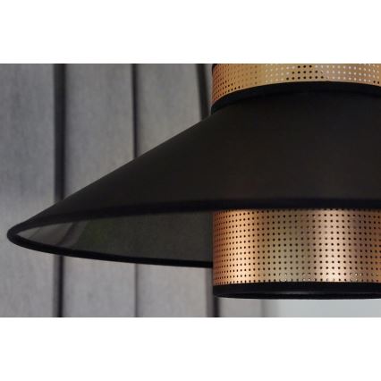 Duolla - Lestenec na vrvici RIO SHINY 1xE27/15W/230V pr. 45 cm črna/baker