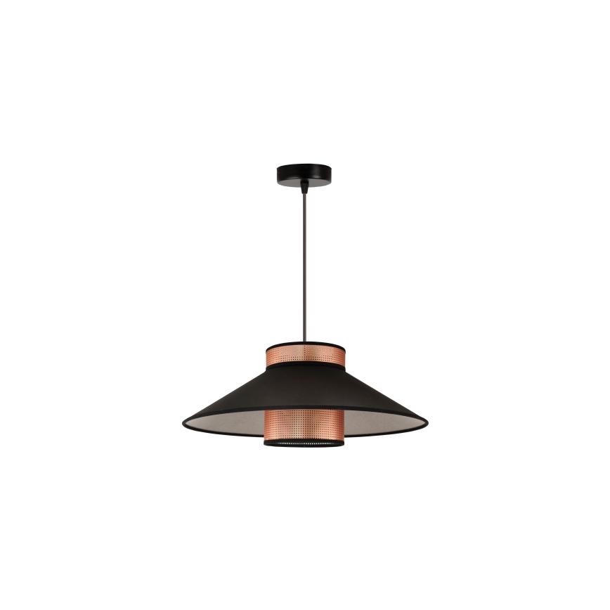 Duolla - Lestenec na vrvici RIO SHINY 1xE27/15W/230V pr. 45 cm črna/baker