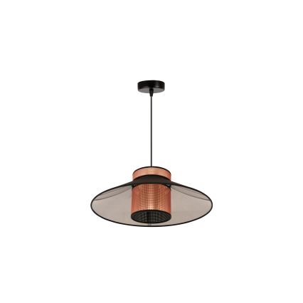 Duolla - Lestenec na vrvici RIO SHINY 1xE27/15W/230V pr. 45 cm črna/baker