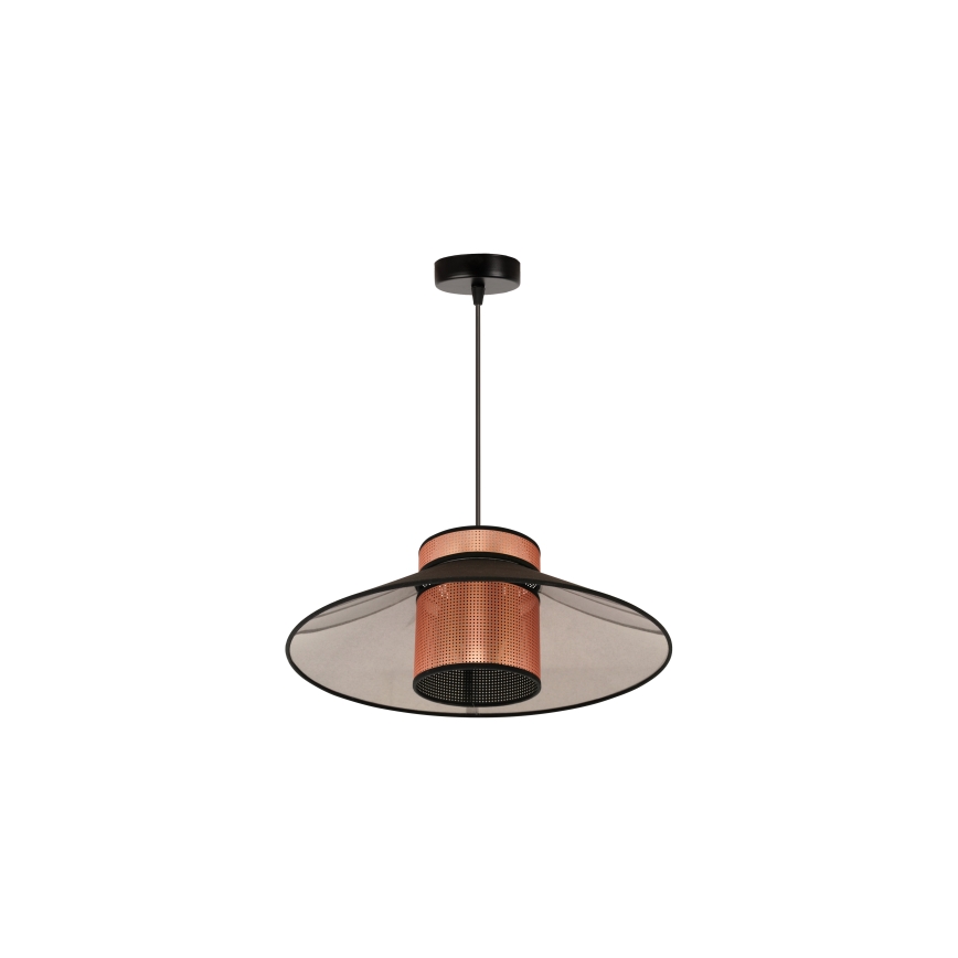Duolla - Lestenec na vrvici RIO SHINY 1xE27/15W/230V pr. 45 cm črna/baker