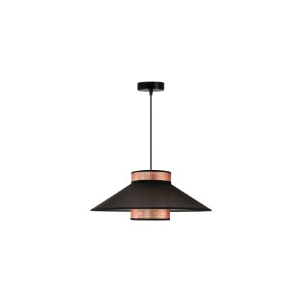 Duolla - Lestenec na vrvici RIO SHINY 1xE27/15W/230V pr. 45 cm črna/baker