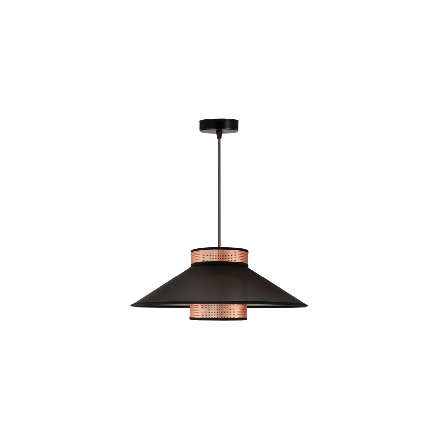 Duolla - Lestenec na vrvici RIO SHINY 1xE27/15W/230V pr. 45 cm črna/baker