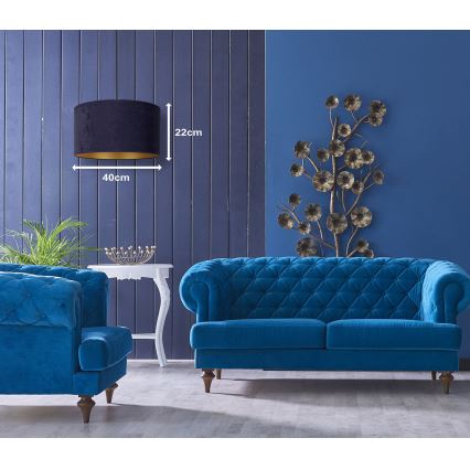 Duolla - Lestenec na vrvici ROLLER 1xE27/15W/230V pr. 40 cm modra/zlata