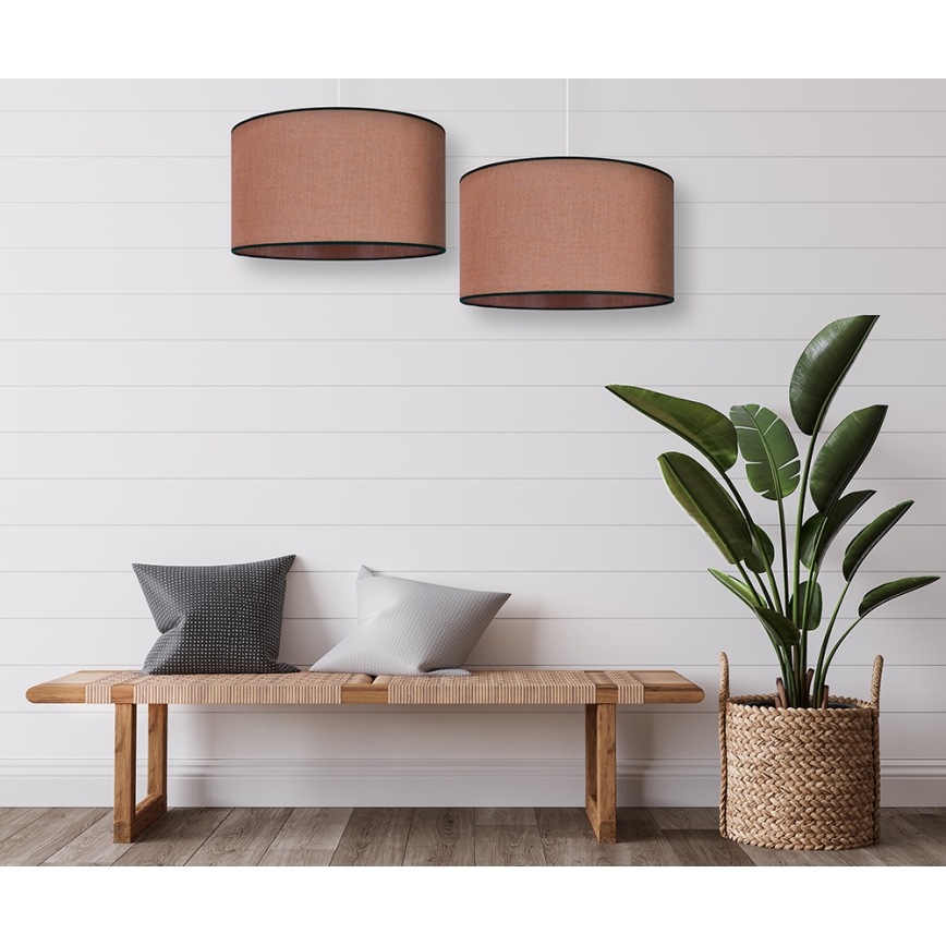 Duolla - Lestenec na vrvici ROLLER 1xE27/15W/230V pr. 40 cm rjava/črna