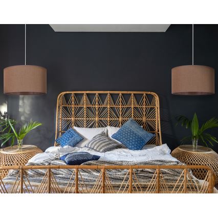 Duolla - Lestenec na vrvici ROLLER 1xE27/15W/230V pr. 40 cm rjava