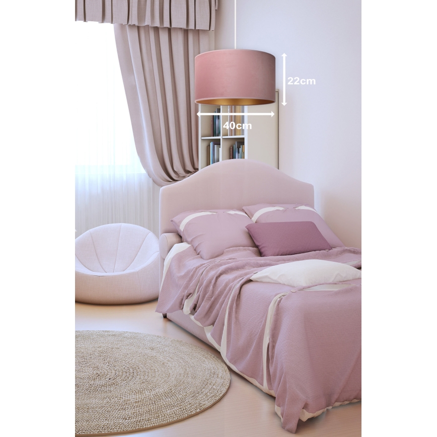 Duolla - Lestenec na vrvici ROLLER 1xE27/15W/230V pr. 40 cm roza/zlata