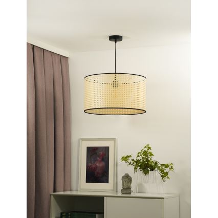 Duolla - Lestenec na vrvici ROLLER 1xE27/15W/230V pr. 45 cm ratan/črna
