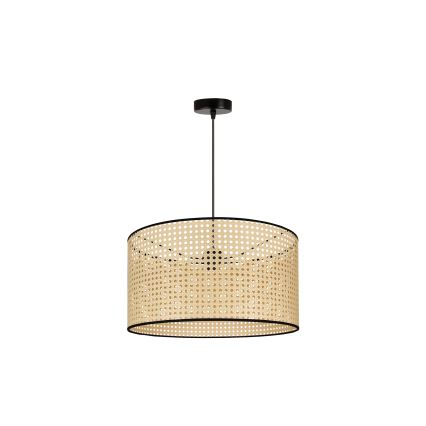 Duolla - Lestenec na vrvici ROLLER 1xE27/15W/230V pr. 45 cm ratan/črna