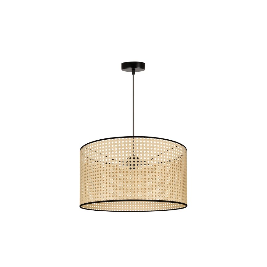 Duolla - Lestenec na vrvici ROLLER 1xE27/15W/230V pr. 45 cm ratan/črna