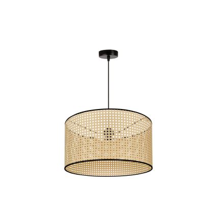 Duolla - Lestenec na vrvici ROLLER 1xE27/15W/230V pr. 45 cm ratan/črna