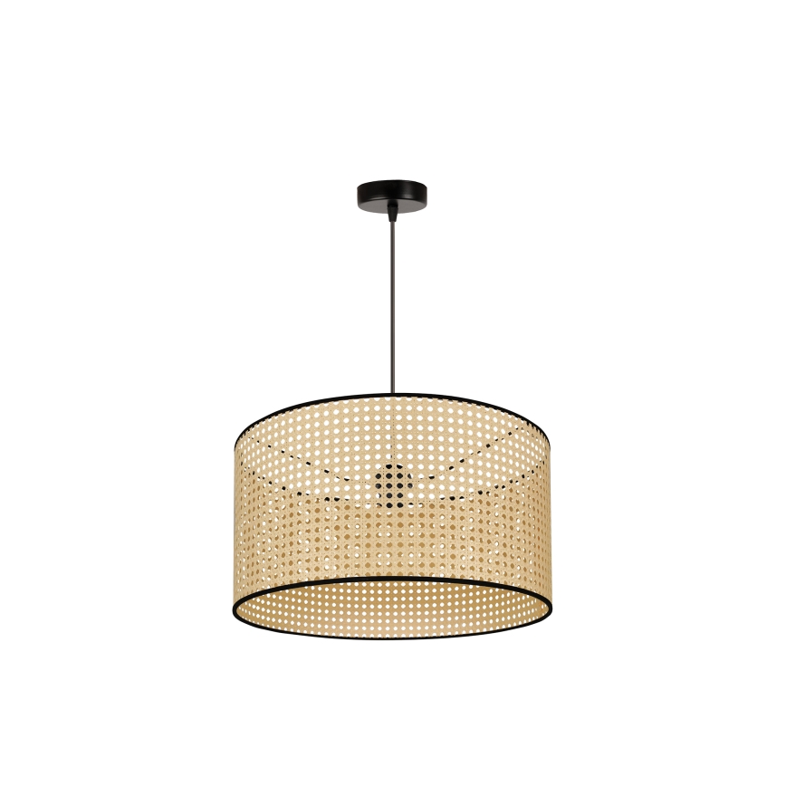 Duolla - Lestenec na vrvici ROLLER 1xE27/15W/230V pr. 45 cm ratan/črna