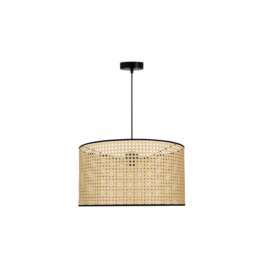 Duolla - Lestenec na vrvici ROLLER 1xE27/15W/230V pr. 45 cm ratan/črna