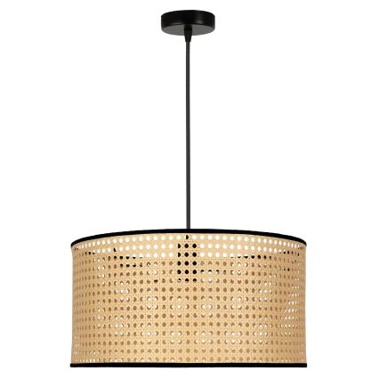 Duolla - Lestenec na vrvici ROLLER 1xE27/15W/230V pr. 45 cm ratan/črna