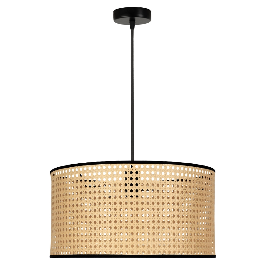 Duolla - Lestenec na vrvici ROLLER 1xE27/15W/230V pr. 45 cm ratan/črna