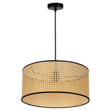 Duolla - Lestenec na vrvici ROLLER 1xE27/15W/230V pr. 45 cm ratan/črna