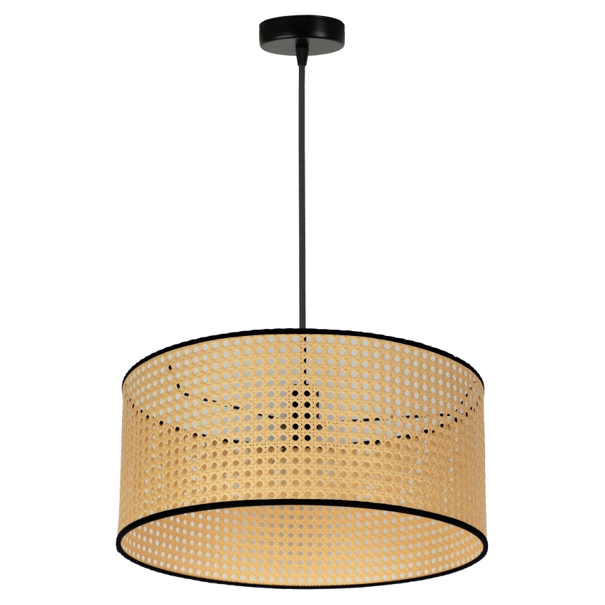 Duolla - Lestenec na vrvici ROLLER 1xE27/15W/230V pr. 45 cm ratan/črna