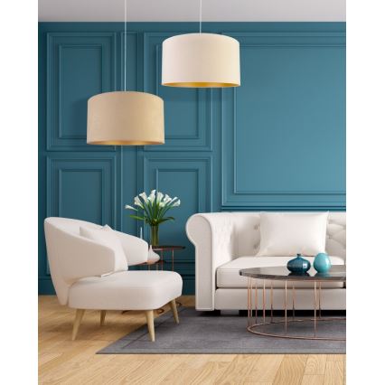 Duolla - Lestenec na vrvici ROLLER 1xE27/40W/230V pr. 40 cm krem barva