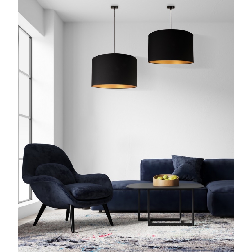 Duolla - Lestenec na vrvici ROLLER 1xE27/40W/230V pr. 45 cm črna