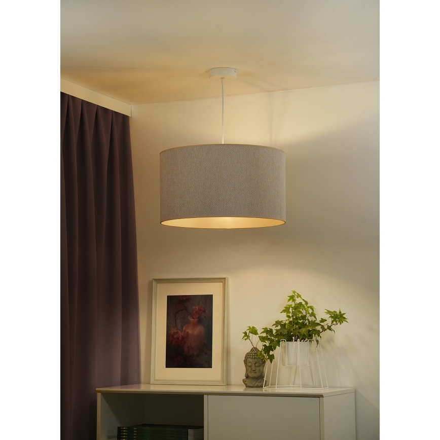 Duolla - Lestenec na vrvici ROLLER ECO RECYCLING 1xE27/15W/230V pr. 45 cm krem barva