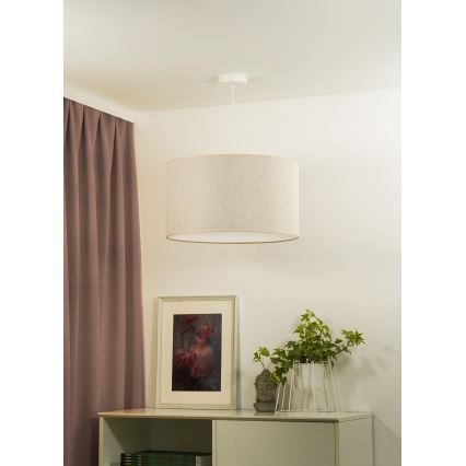 Duolla - Lestenec na vrvici ROLLER ECO RECYCLING 1xE27/15W/230V pr. 45 cm krem barva