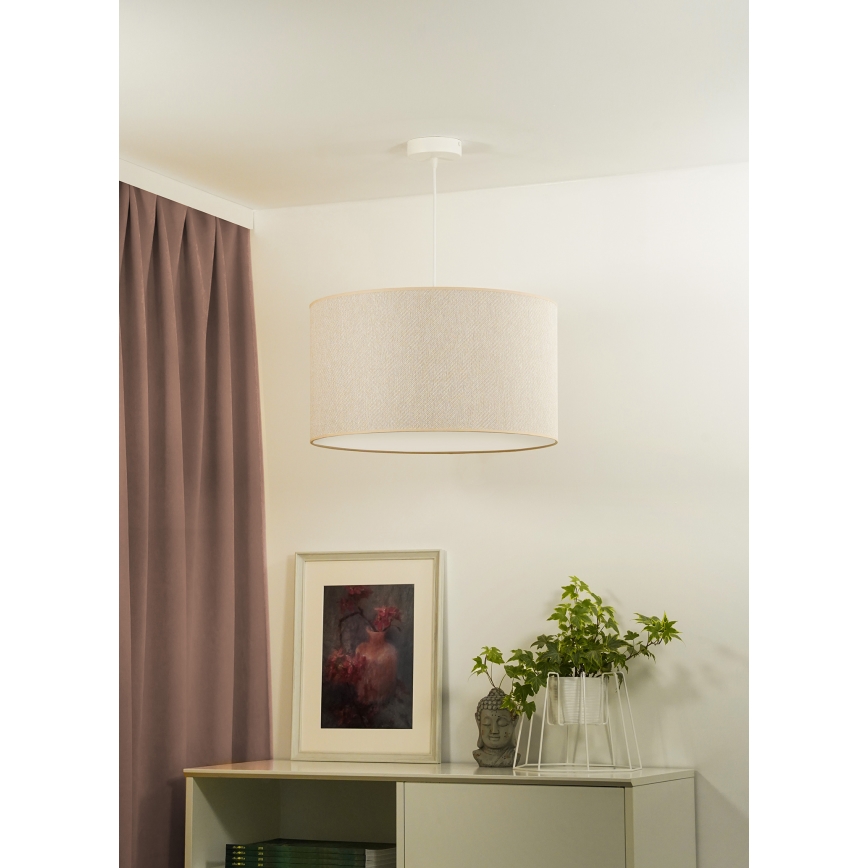 Duolla - Lestenec na vrvici ROLLER ECO RECYCLING 1xE27/15W/230V pr. 45 cm krem barva