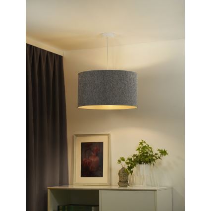 Duolla - Lestenec na vrvici ROLLER ECO RECYCLING 1xE27/15W/230V pr. 45 cm siva