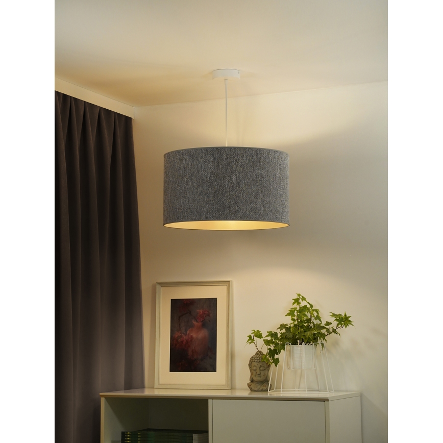 Duolla - Lestenec na vrvici ROLLER ECO RECYCLING 1xE27/15W/230V pr. 45 cm siva