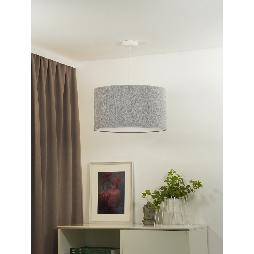 Duolla - Lestenec na vrvici ROLLER ECO RECYCLING 1xE27/15W/230V pr. 45 cm siva
