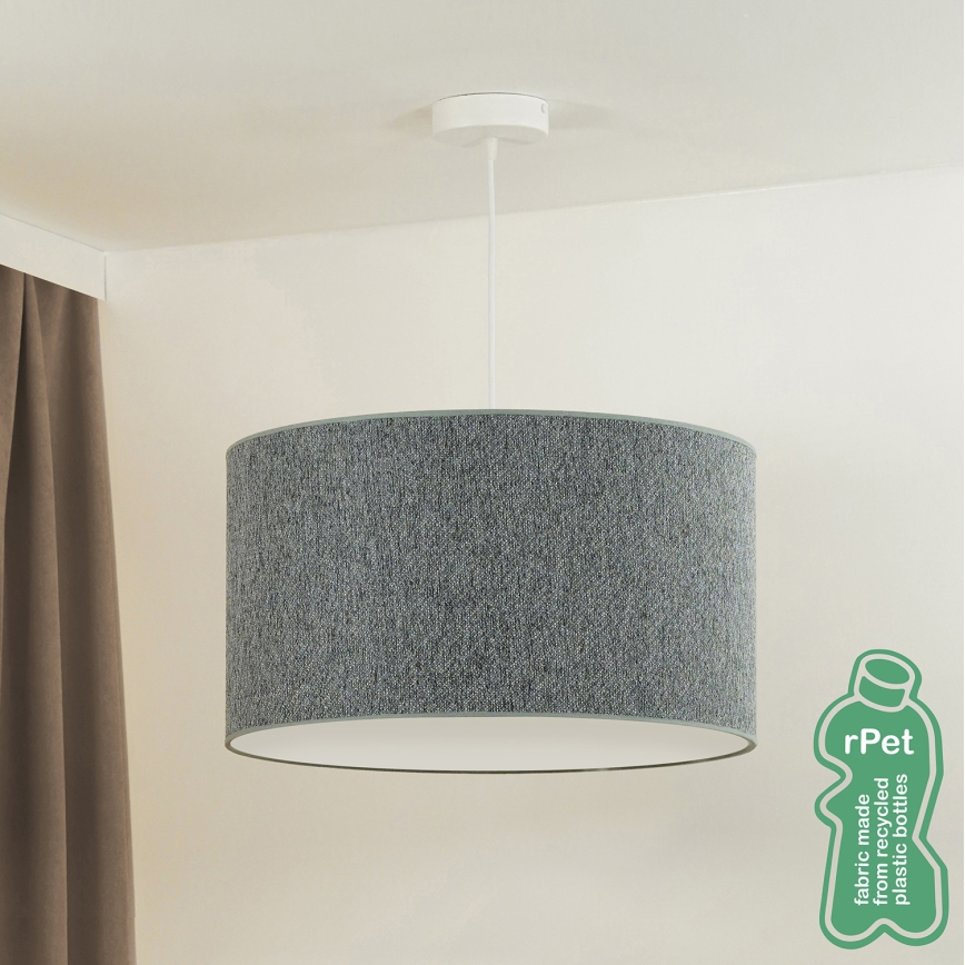 Duolla - Lestenec na vrvici ROLLER ECO RECYCLING 1xE27/15W/230V pr. 45 cm zelena