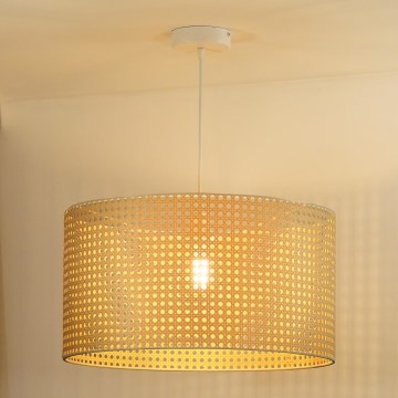 Duolla - Lestenec na vrvici ROLLER RATTAN 1xE27/15W/230V pr. 45 cm bež