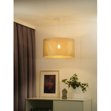 Duolla - Lestenec na vrvici ROLLER RATTAN 1xE27/15W/230V pr. 45 cm bež