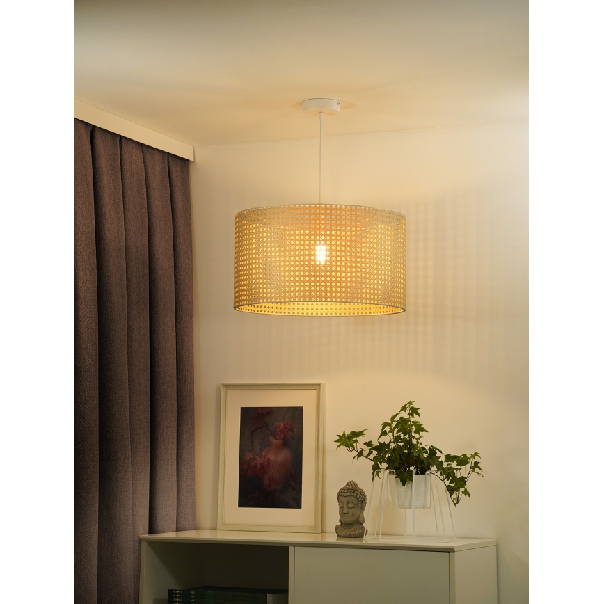 Duolla - Lestenec na vrvici ROLLER RATTAN 1xE27/15W/230V pr. 45 cm bež