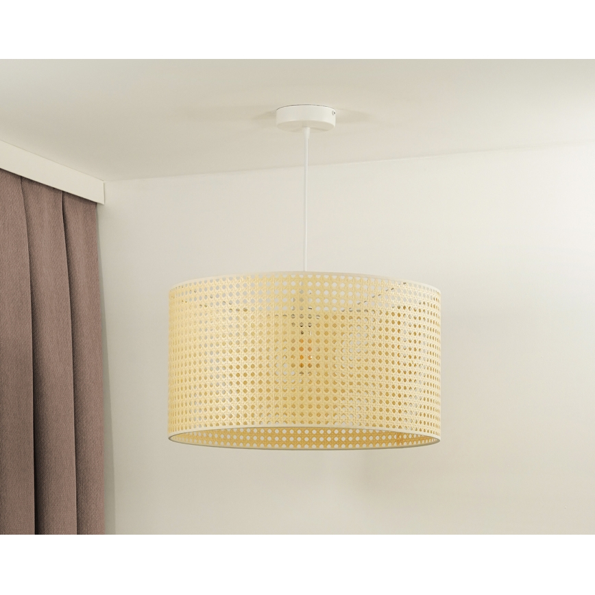 Duolla - Lestenec na vrvici ROLLER RATTAN 1xE27/15W/230V pr. 45 cm bež