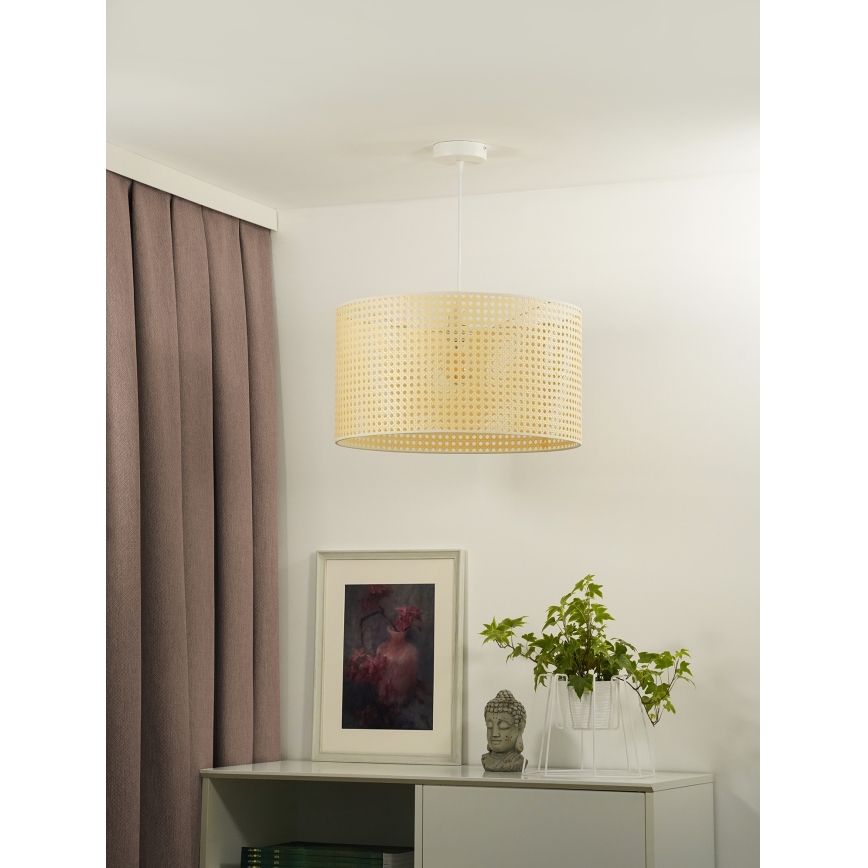 Duolla - Lestenec na vrvici ROLLER RATTAN 1xE27/15W/230V pr. 45 cm bež