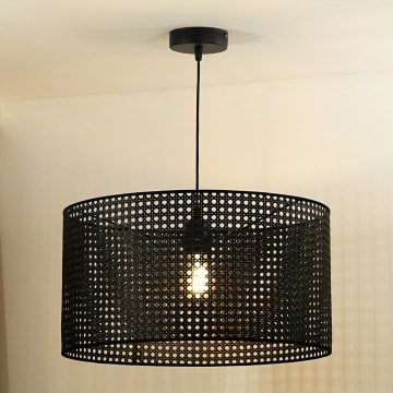 Duolla - Lestenec na vrvici ROLLER RATTAN 1xE27/15W/230V pr. 45 cm črna
