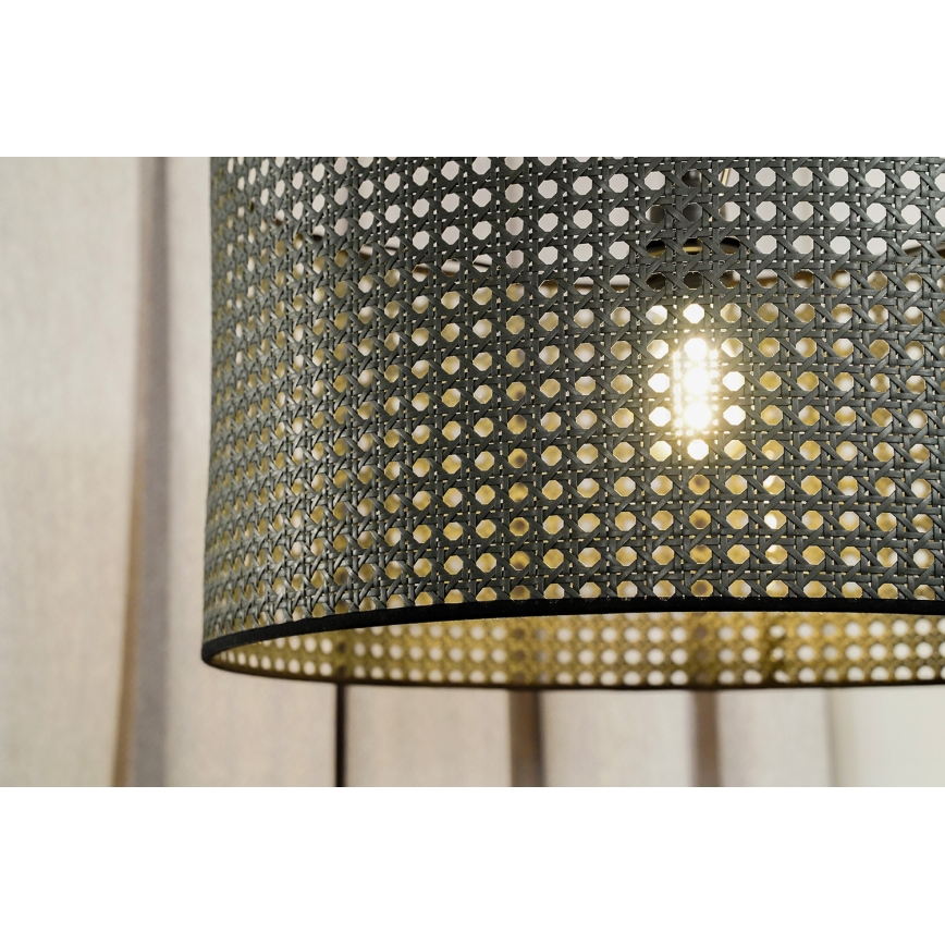 Duolla - Lestenec na vrvici ROLLER RATTAN 1xE27/15W/230V pr. 45 cm črna