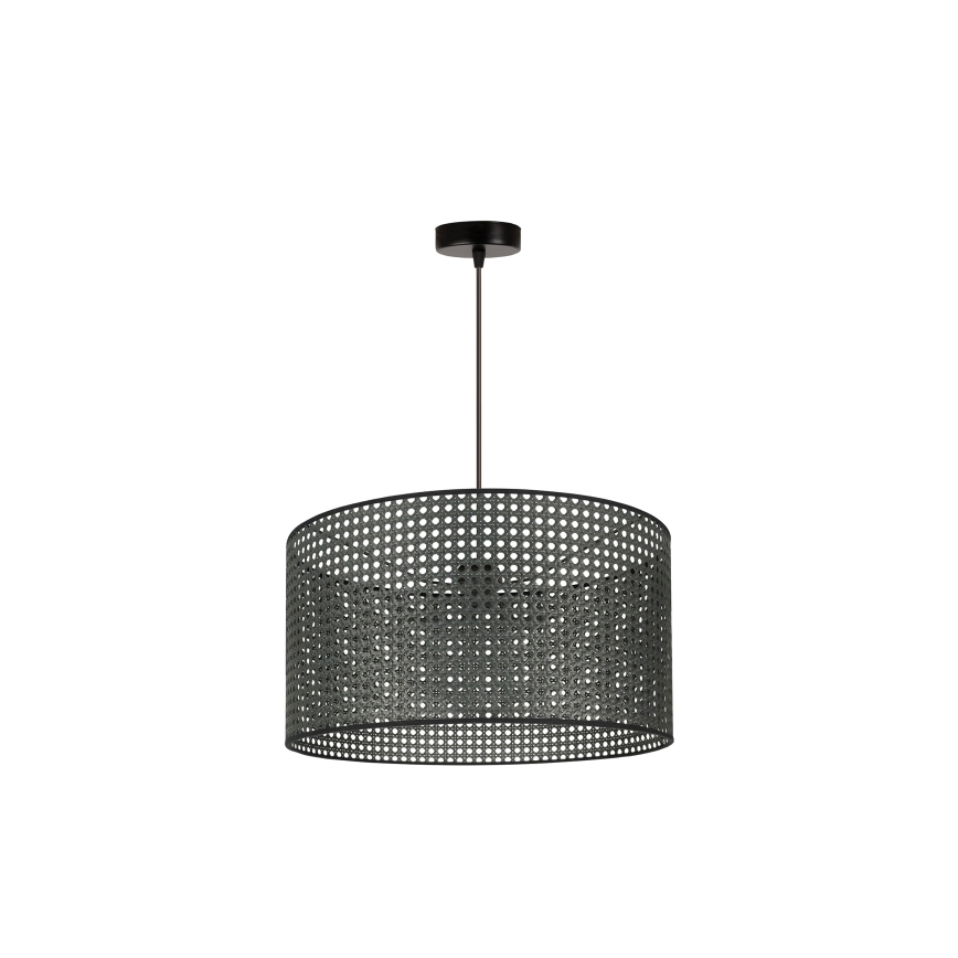 Duolla - Lestenec na vrvici ROLLER RATTAN 1xE27/15W/230V pr. 45 cm črna