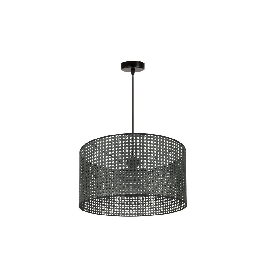 Duolla - Lestenec na vrvici ROLLER RATTAN 1xE27/15W/230V pr. 45 cm črna