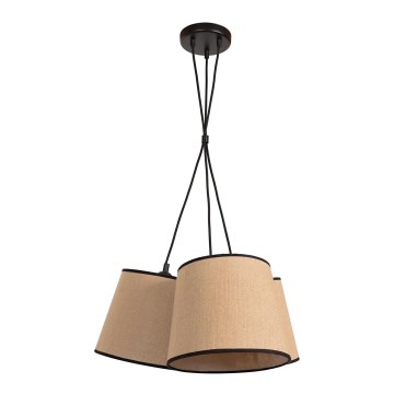 Duolla - Lestenec na vrvici ROSSA 3xE27/15W/230V pr. 45 cm rjava/črna