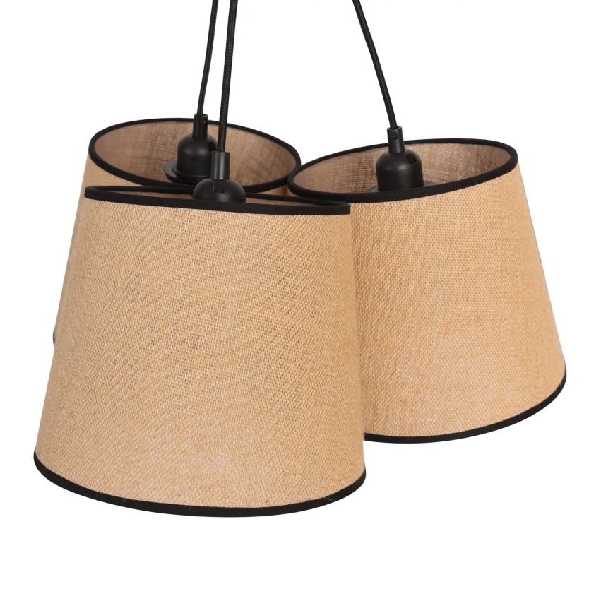 Duolla - Lestenec na vrvici ROSSA 3xE27/15W/230V pr. 45 cm rjava/črna
