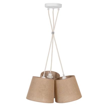 Duolla - Lestenec na vrvici ROSSA 3xE27/15W/230V pr. 45 cm rjava