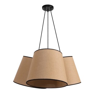 Duolla - Lestenec na vrvici ROSSA 3xE27/15W/230V pr. 75 cm rjava/črna