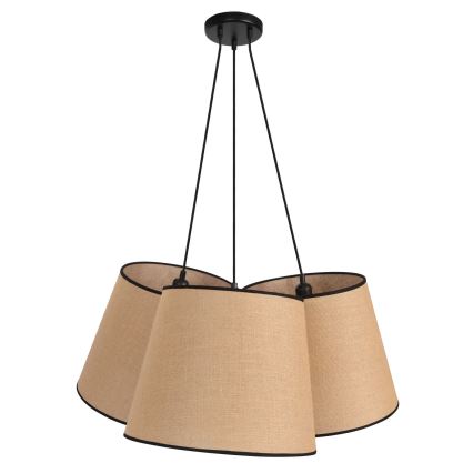 Duolla - Lestenec na vrvici ROSSA 3xE27/15W/230V pr. 75 cm rjava/črna