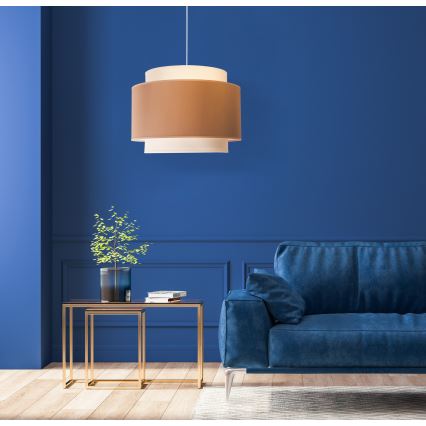 Duolla - Lestenec na vrvici SOHO 1xE27/40W/230V pr. 40 cm bež/krem barva