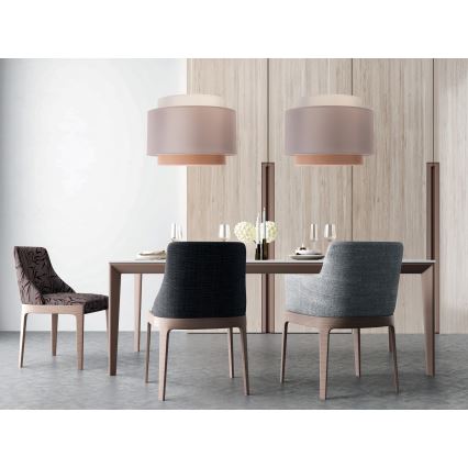 Duolla - Lestenec na vrvici SOHO 1xE27/40W/230V pr. 40 cm siva/krem barva/bež
