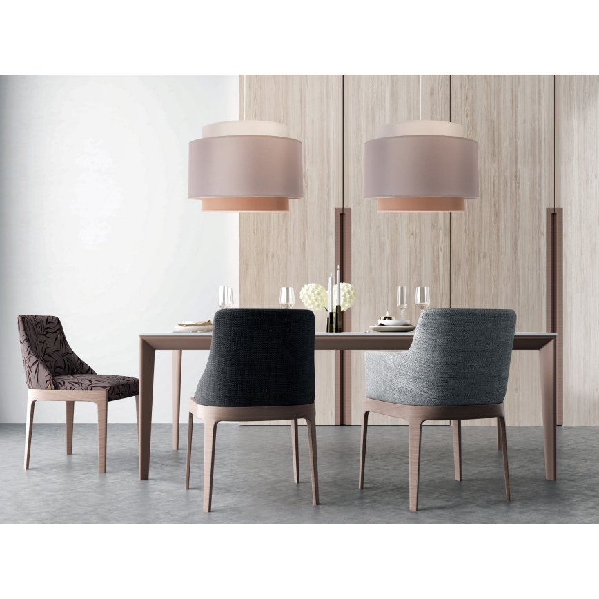 Duolla - Lestenec na vrvici SOHO 1xE27/40W/230V pr. 40 cm siva/krem barva/bež