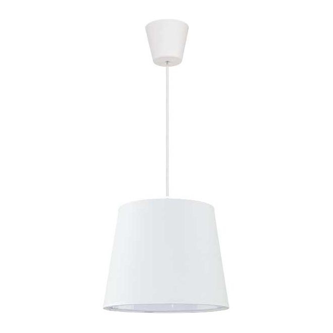 Duolla - Lestenec na vrvici SOLO 1xE27/40W/230V pr. 24 cm bela